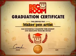 Rec Room certificate