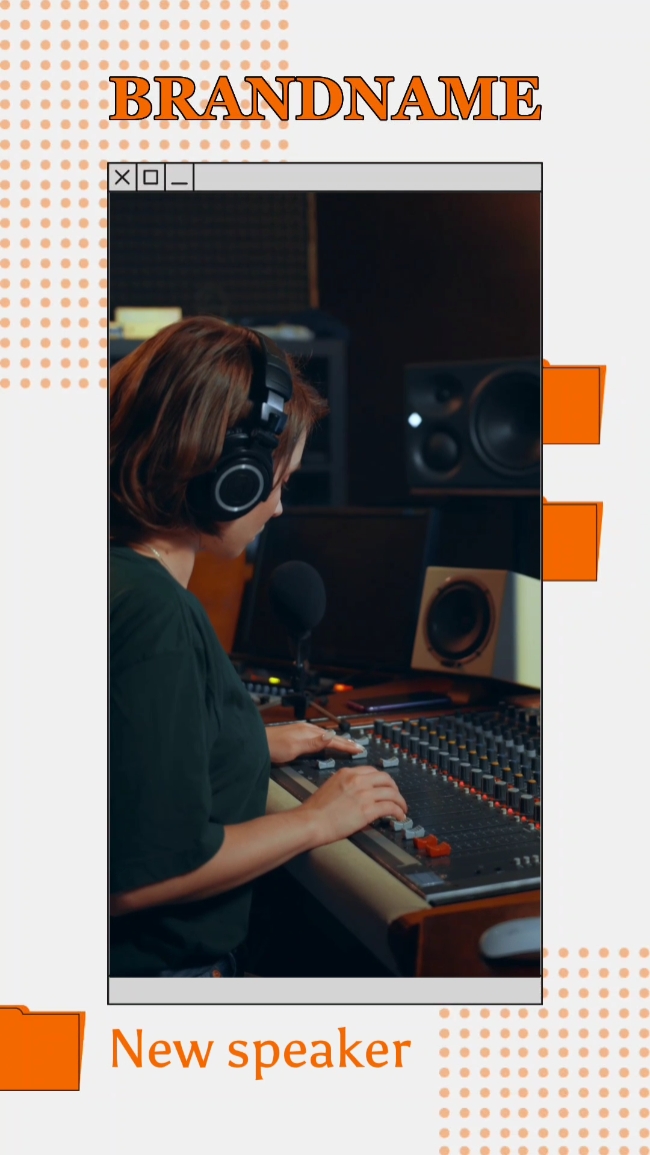 Elektronic, Audio Speaker, UI style, Orange White