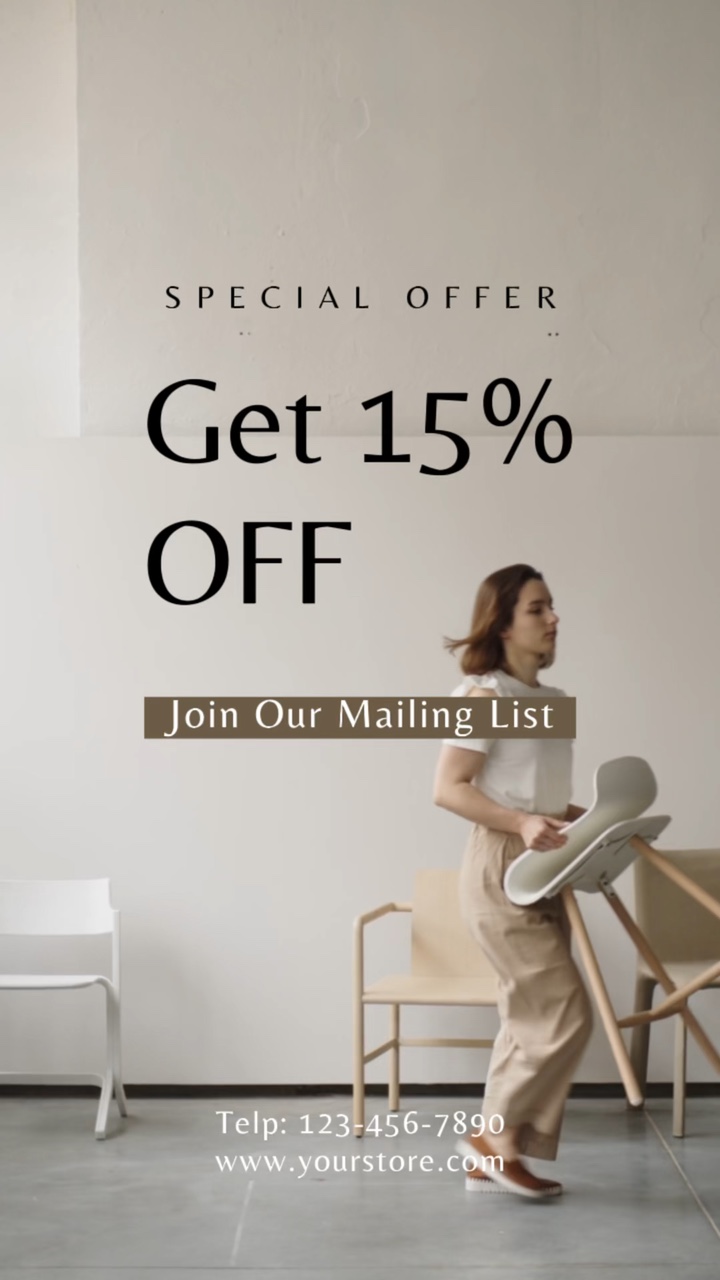 Ev Mobilyası Ekranı için Minimalist Stil Promosyon Şablonu