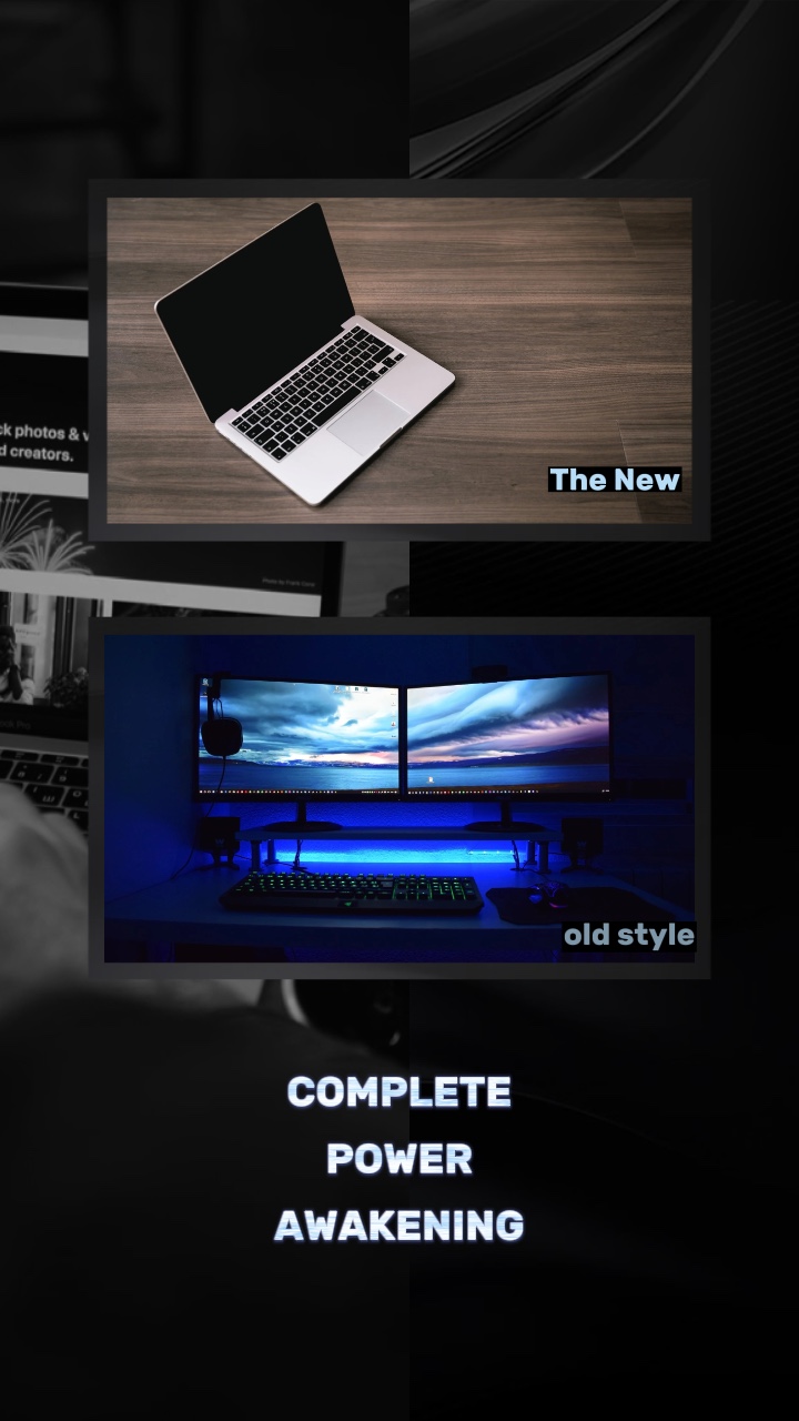Style technologique de comparaison d'ordinateurs nouveaux et anciens