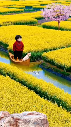 Em bé đi thuyền