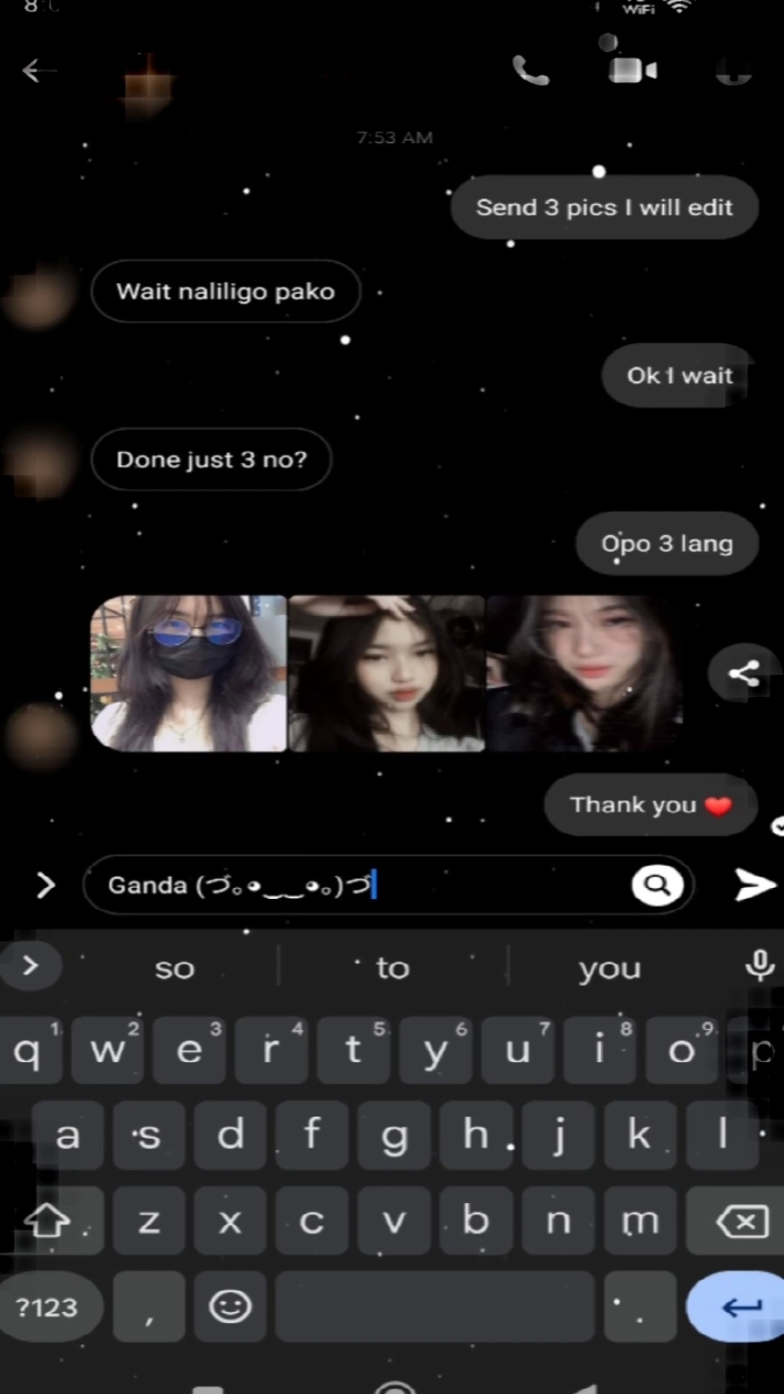 send 3 pics