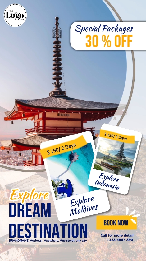 Explorez la promo Dream Destination dans un style d'interface utilisateur