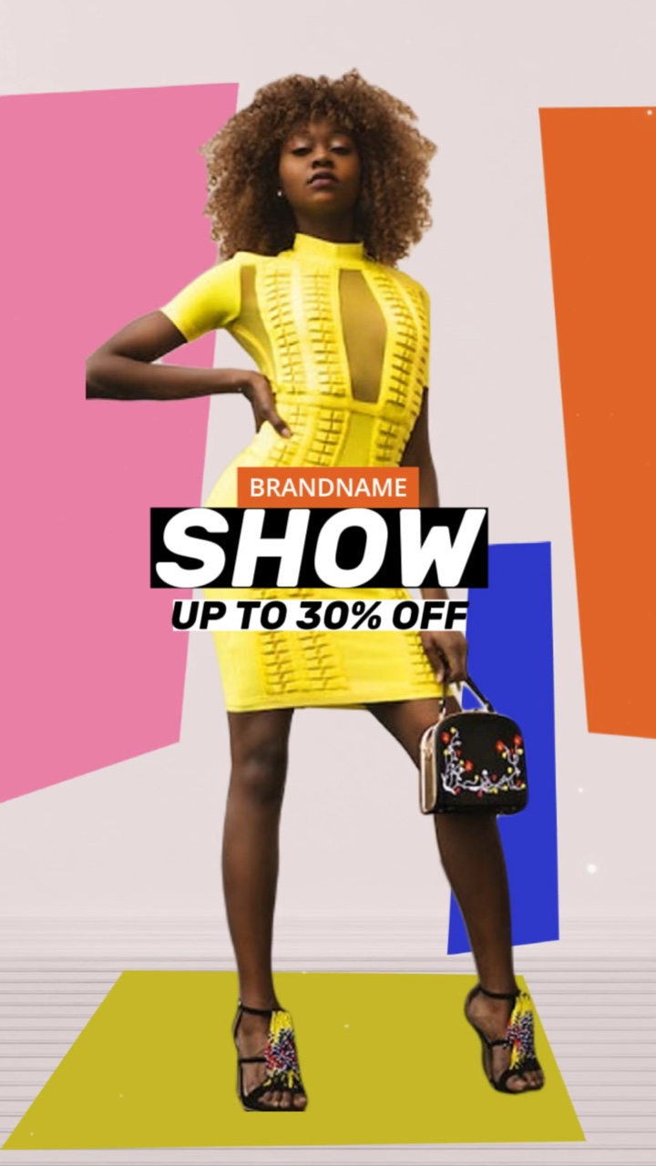 Women' Clothing Show in Simple Cutout Collage Style