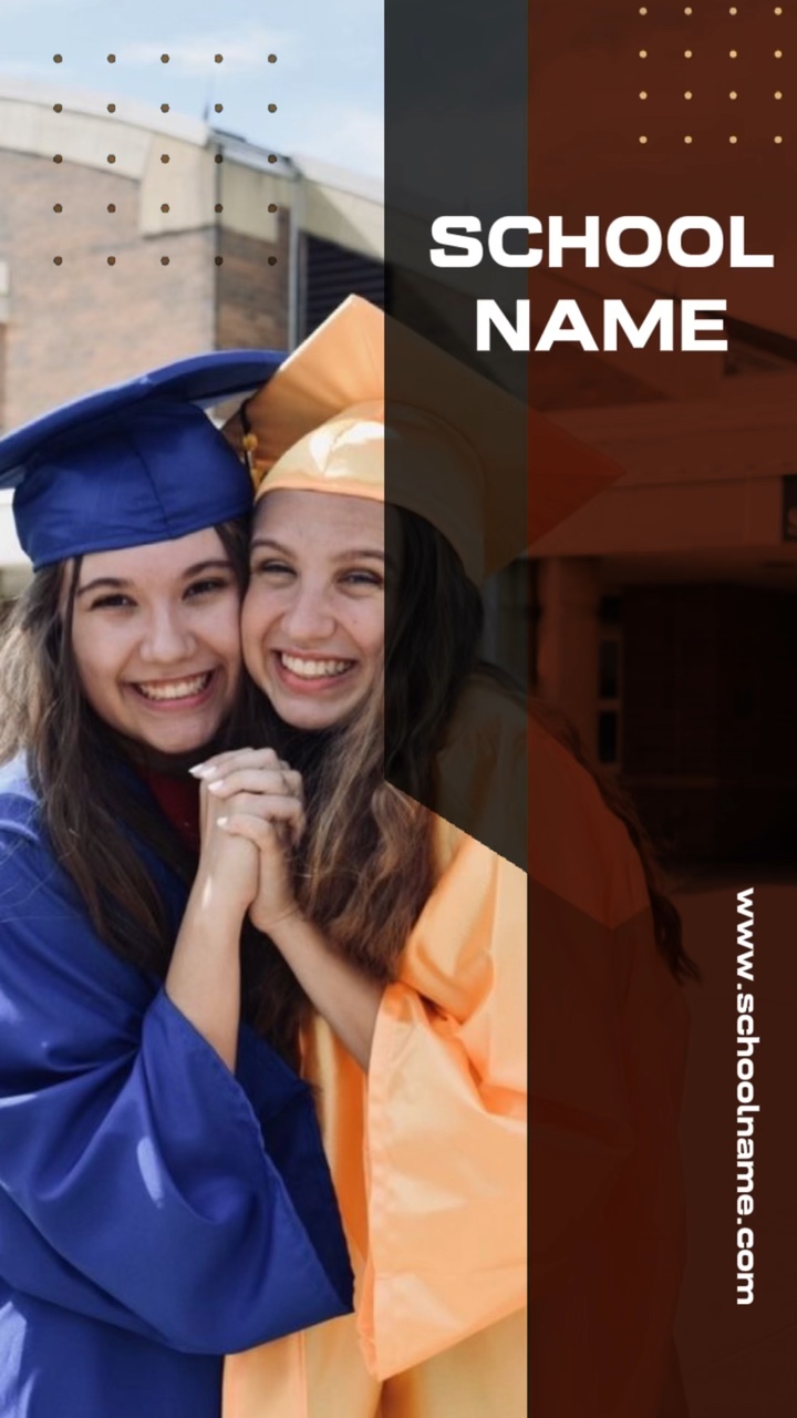High school recruiting ad in a simple monotone gradient style