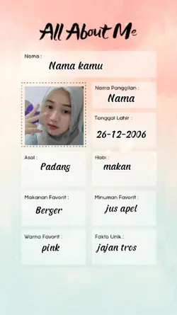 isi data sendiri 