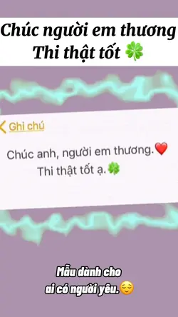 Chúc anh thi tốt.🍀