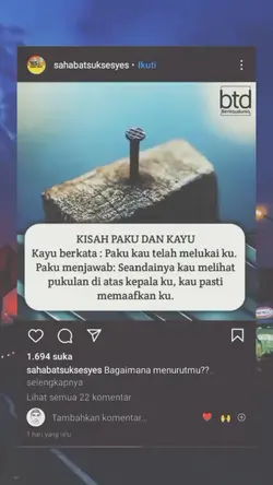 kisah paku dan kayu