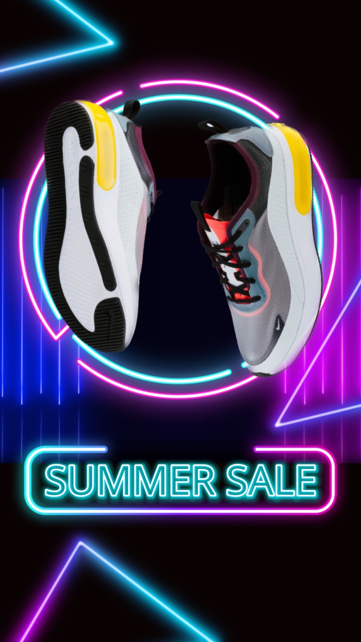 Affichage et promotion de chaussures de sport style néon