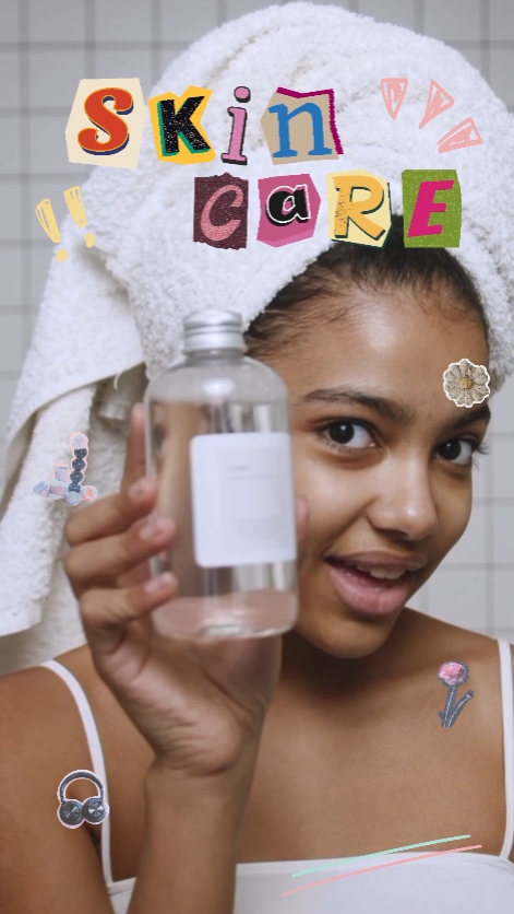 Estilo de colagem retrô para produtos de cuidados com a pele