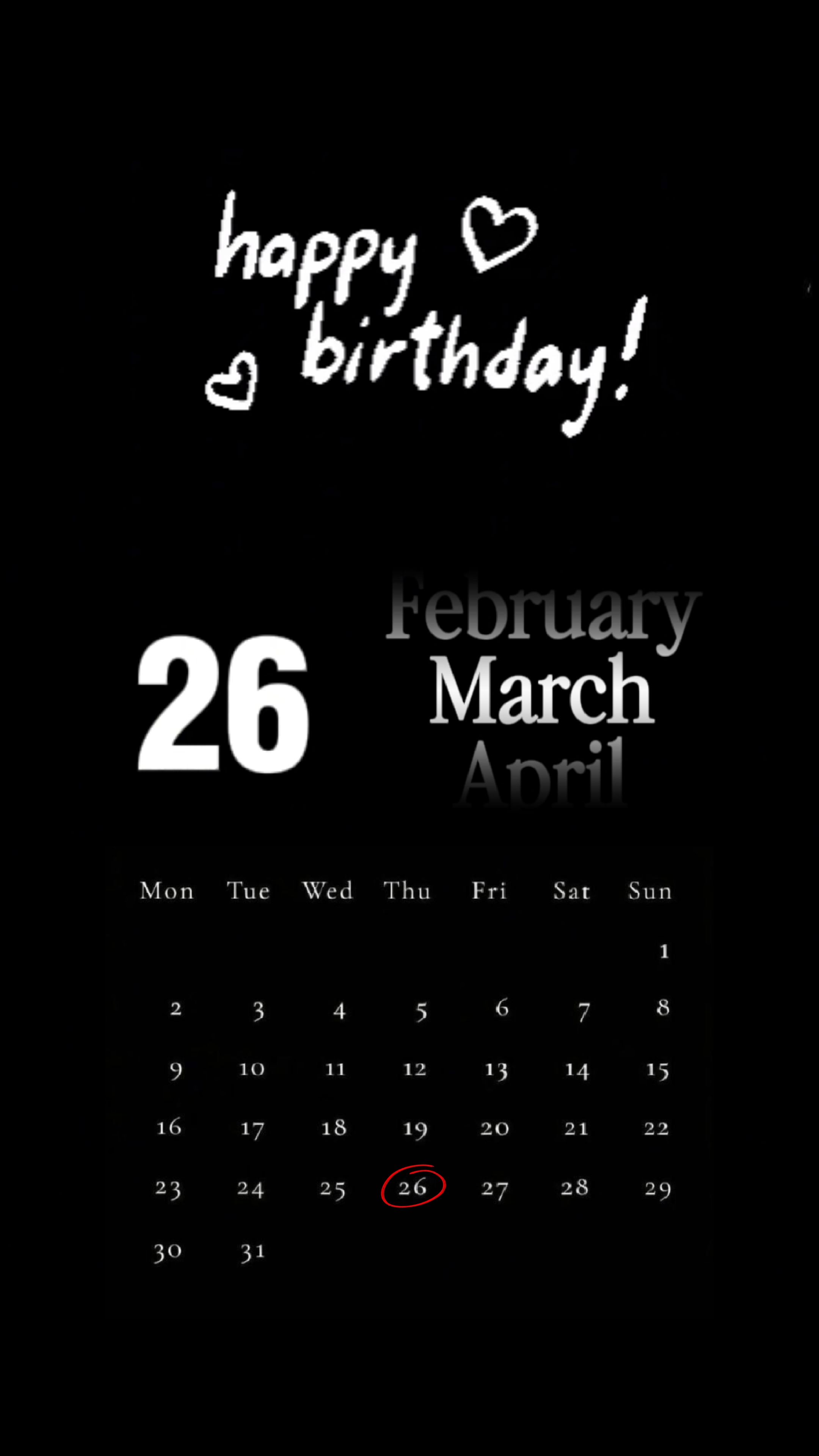 Selamat ulang tahun 26 MARET 