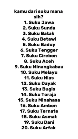 Dari suku mana sih