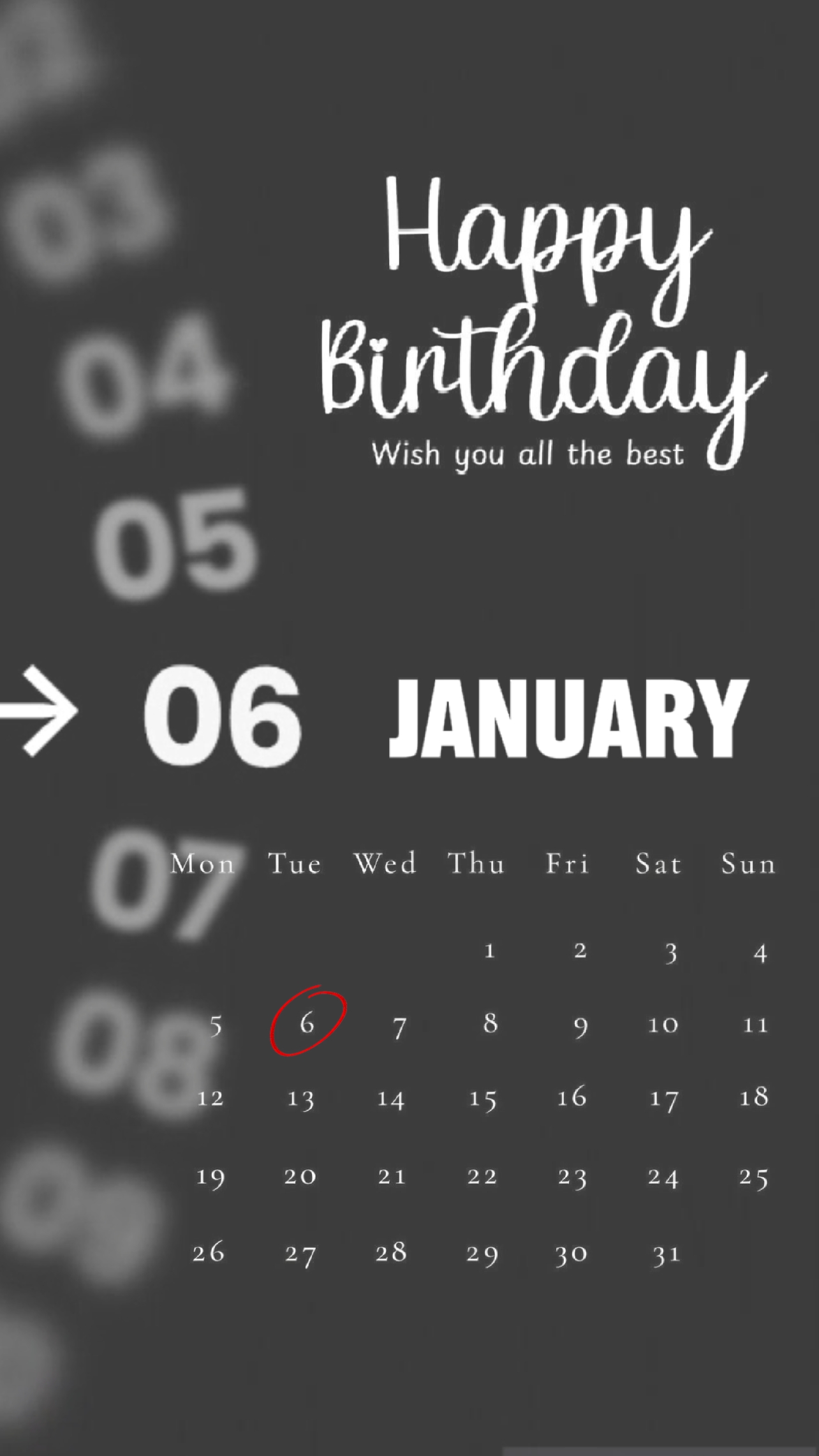 HBD 06 JANUARY