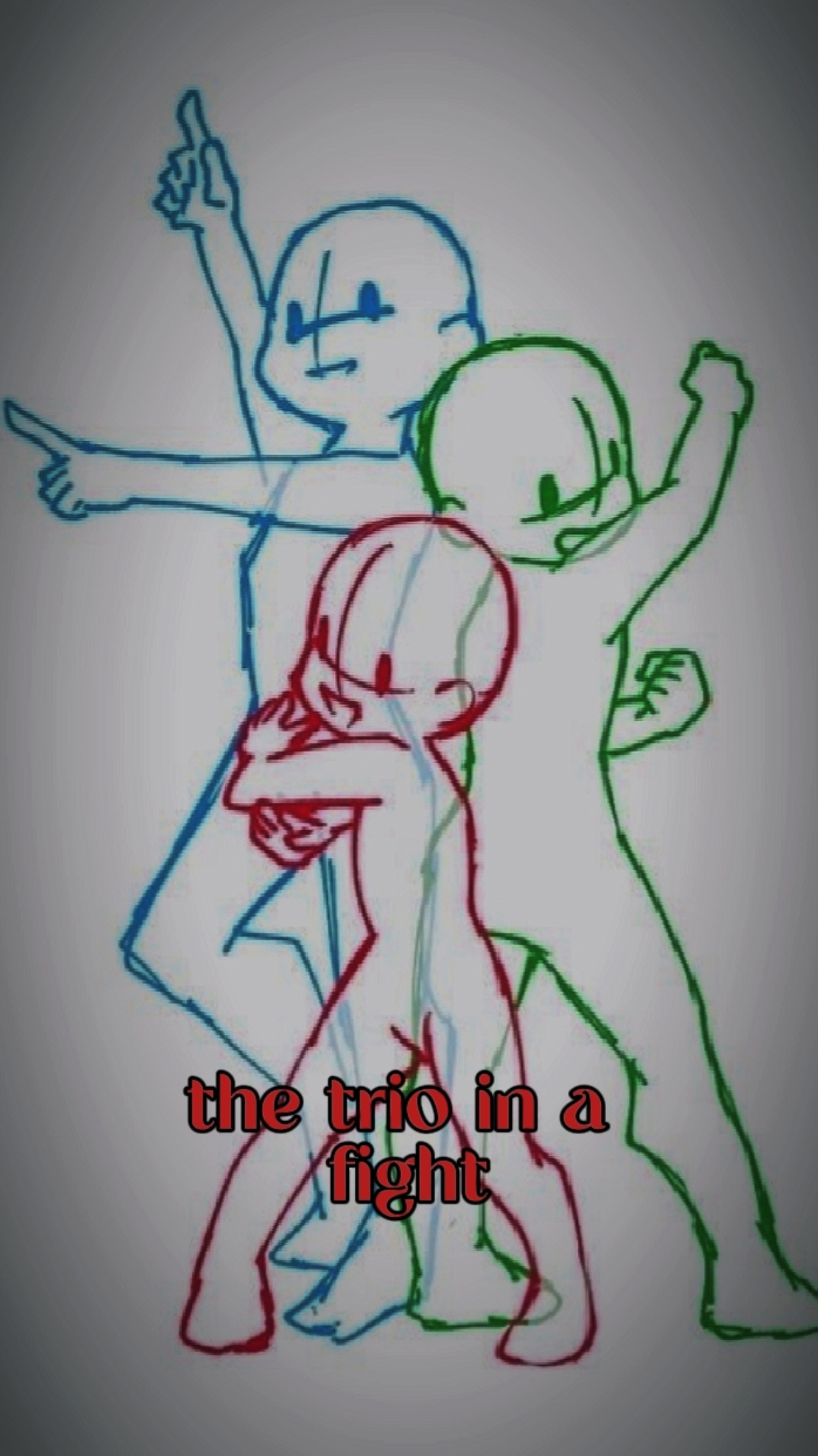 trio in a fight