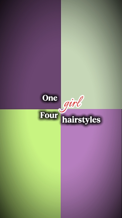 1girl, 4hairstyles 