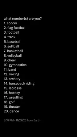 Sport number 