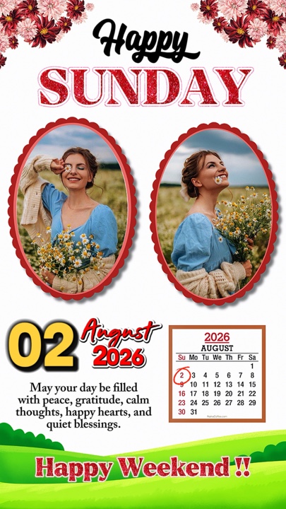 Sunday 2 August 2026