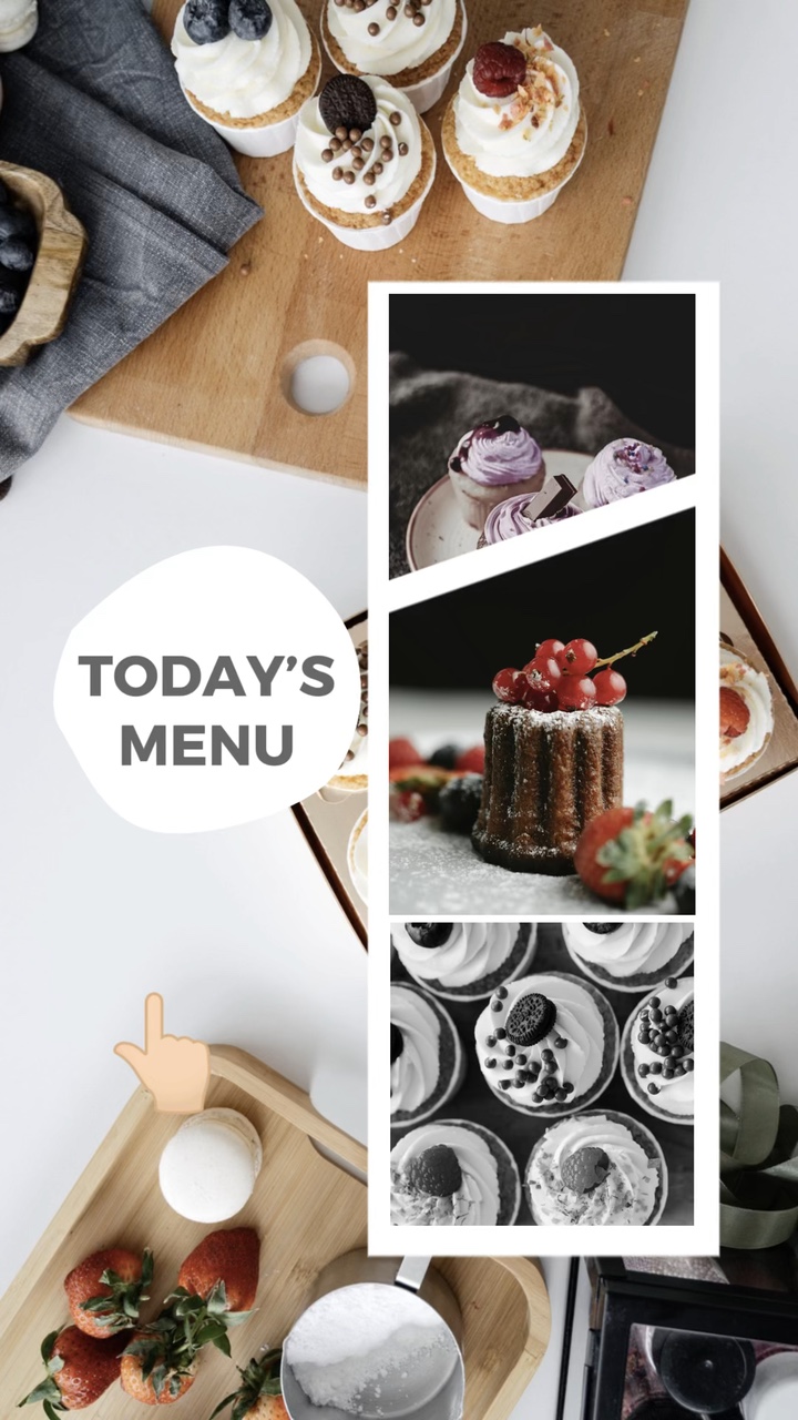 Affichage des produits alimentaires Interface utilisateur Style TikTok