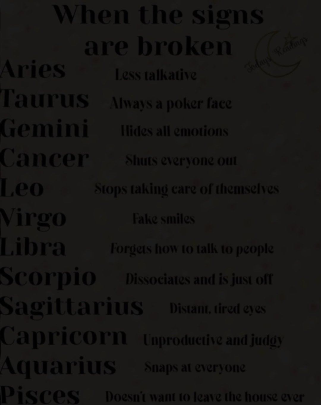 Zodiac signs 