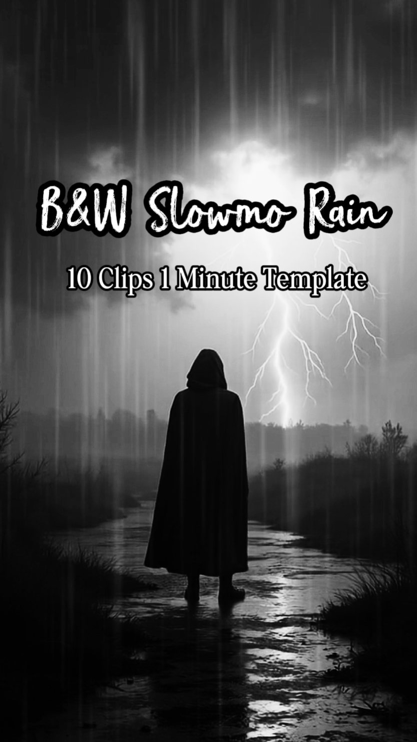 Lluvia en cámara lenta en blanco y negro 