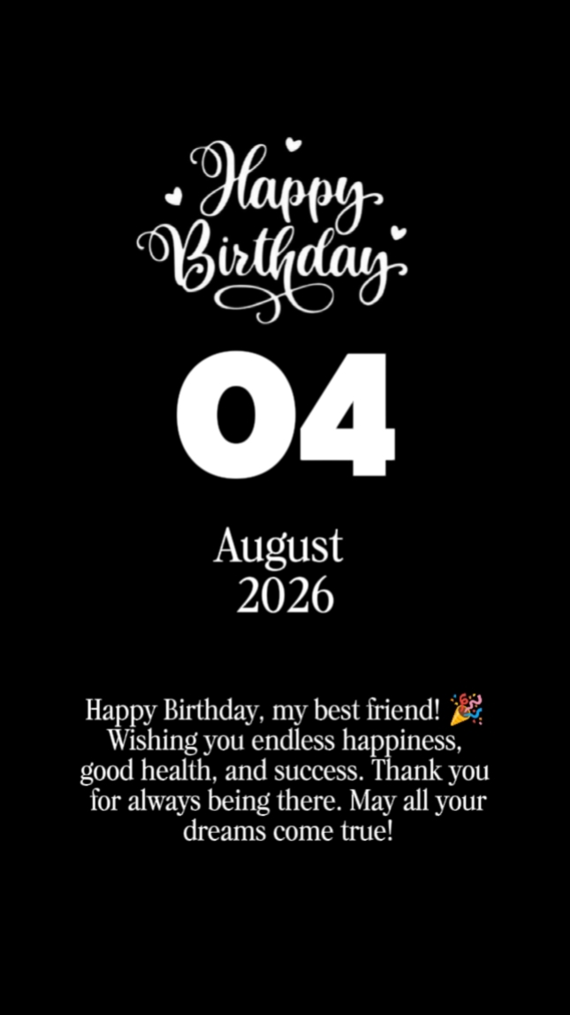 Birthday 4 August 