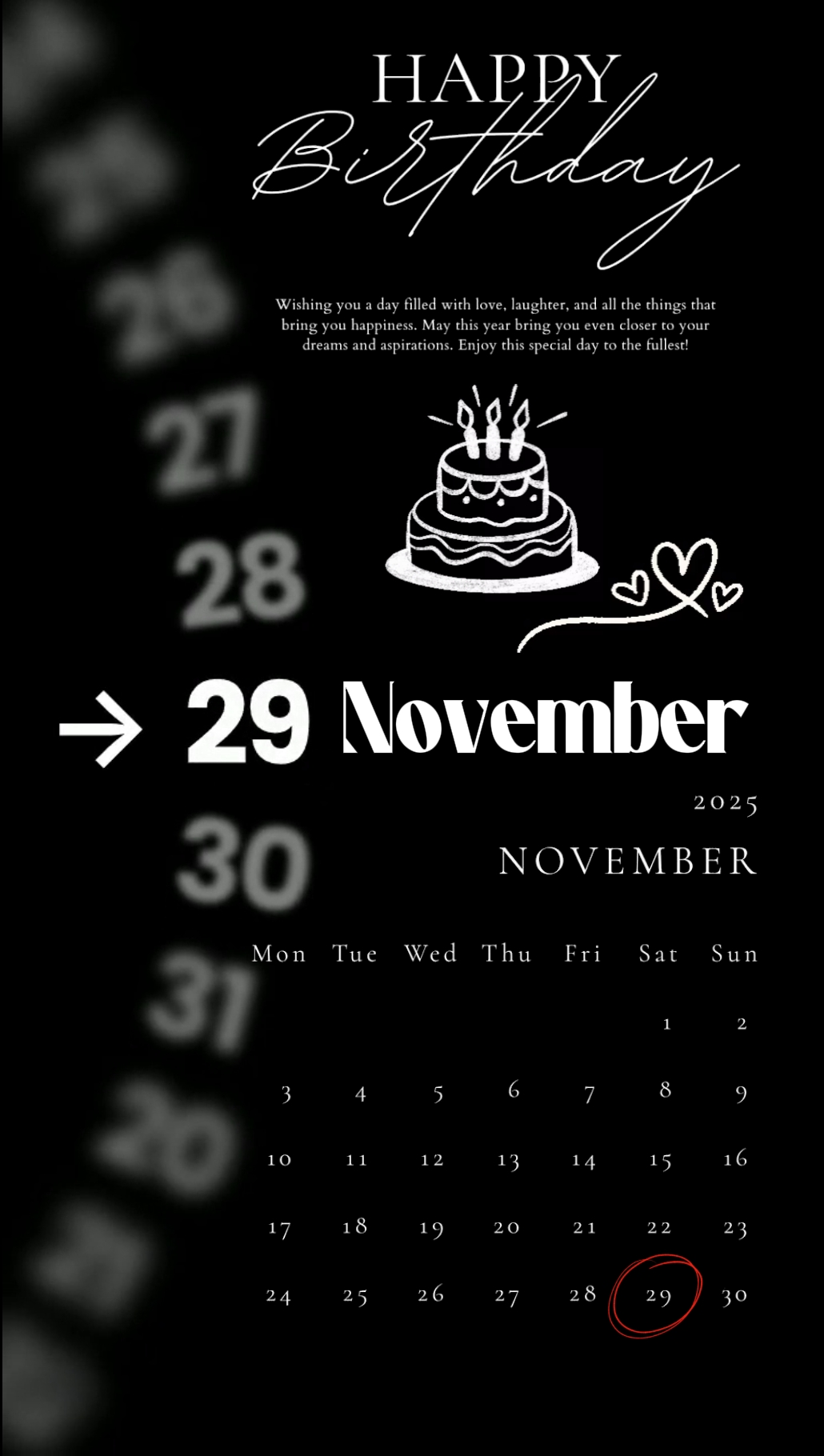 Selamat ulang tahun 29Nov