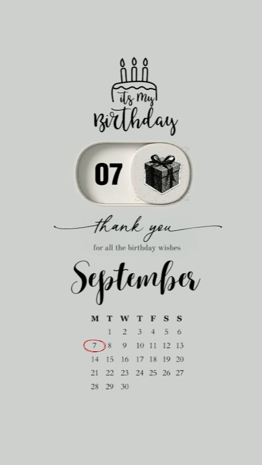 HBD to me 7 Sept 