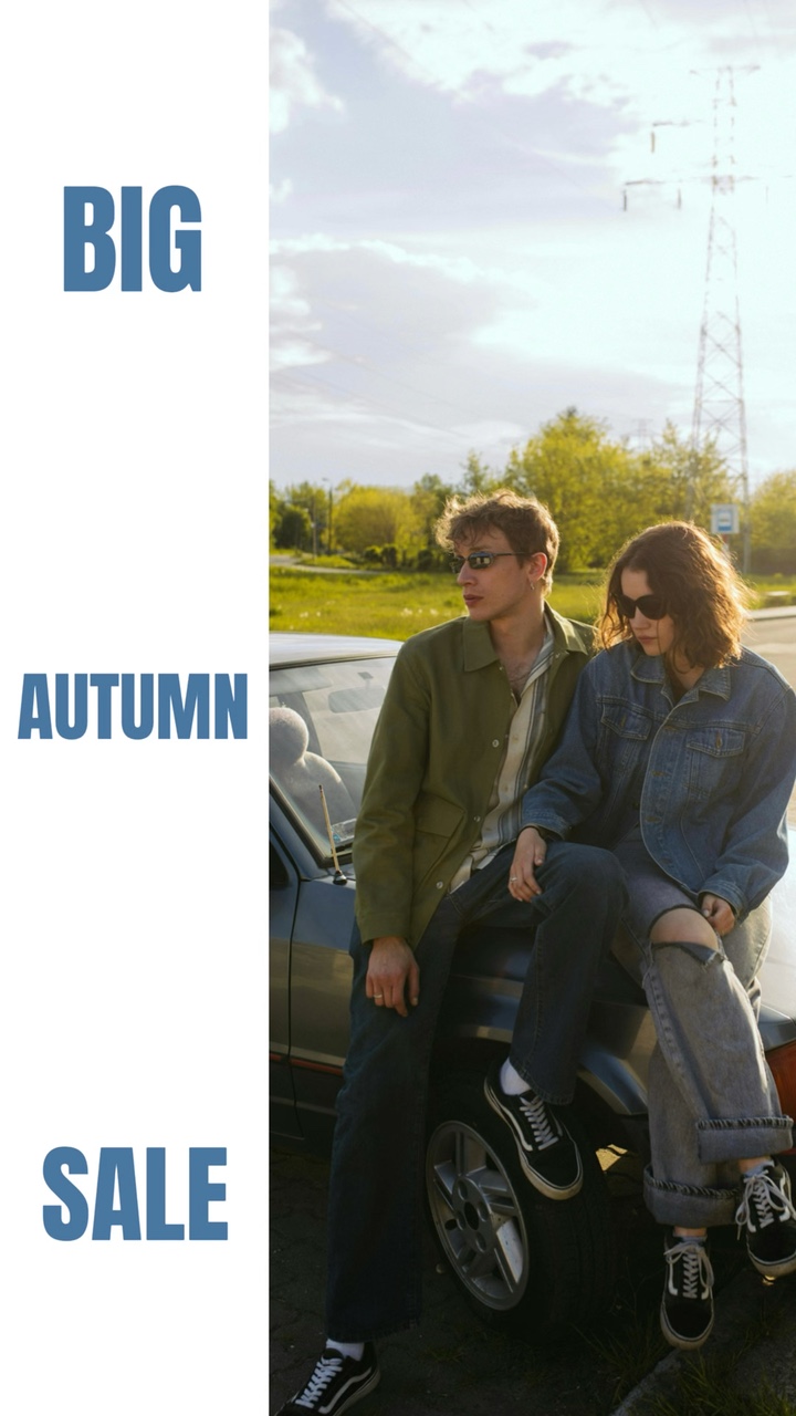 Clothing Autumn Sale Template Blue And White Minimalist for TikTok