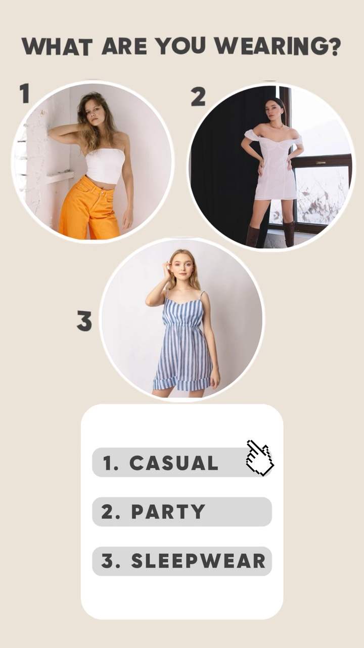 Pantalla de productos de ropa de dormir en estilo TikTok