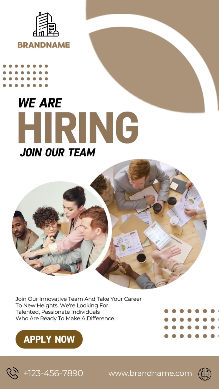 Hiring Business Corporation Promotion Minimalist Beige And White TikTok Template