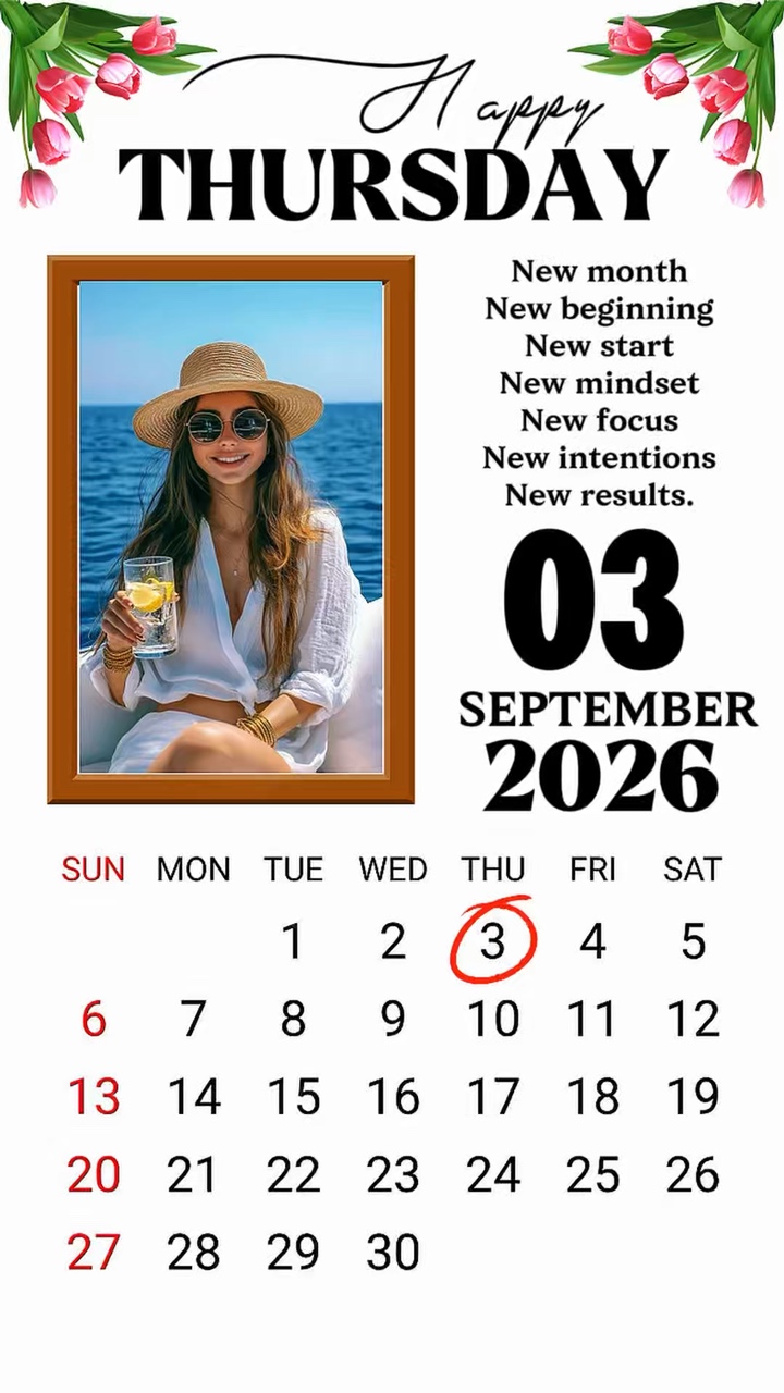 Thursday 3 Sept 2026