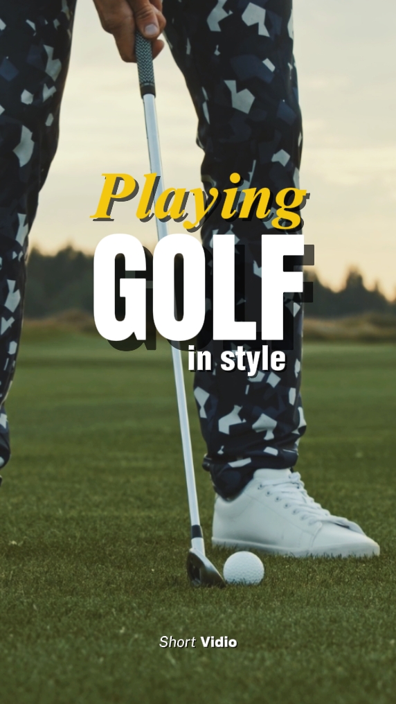 playing golf in