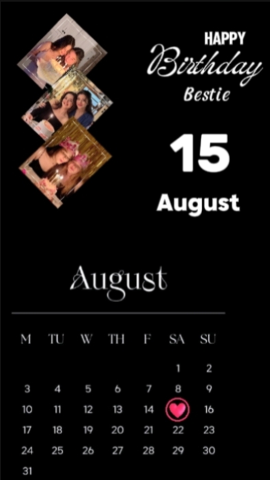 HBD Bestie 15 August