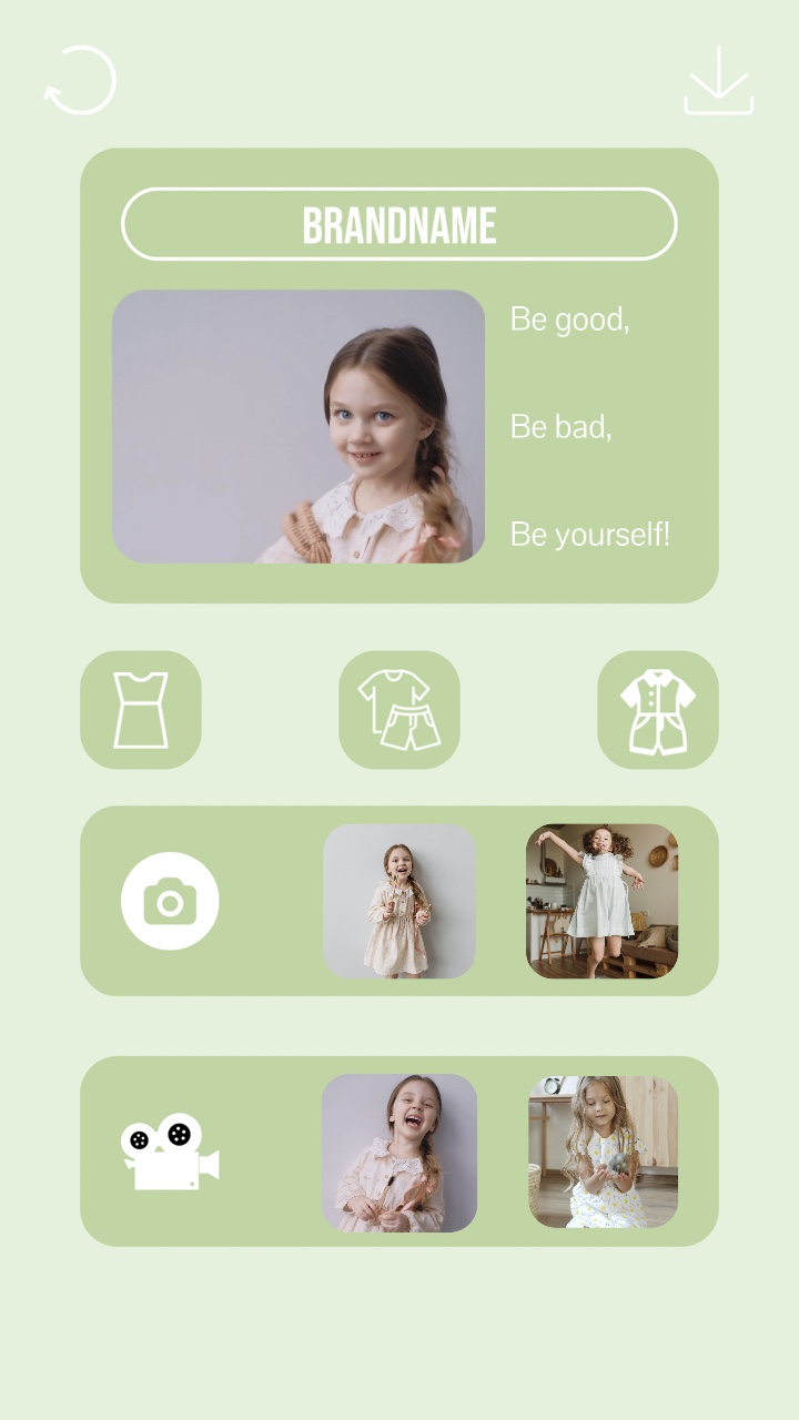 Kid Clothing Display UI Creation TikTok Style