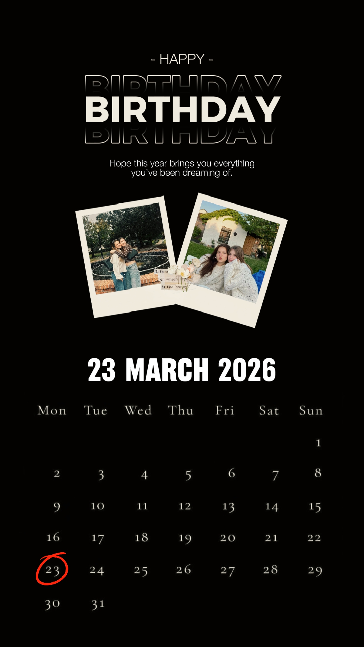 BIRTHDAY MARCH 23