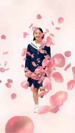 桜と新入生。