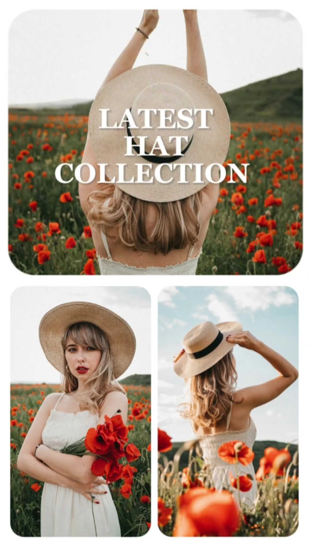 Exhibición De Productos De Sombrero En Escaparate De Anuncios Creativos 