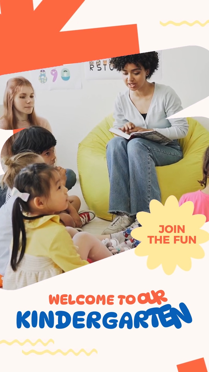Promosi Program Pendidikan Anak Usia Dini Warna-warni Abstrak Gaya Cerah