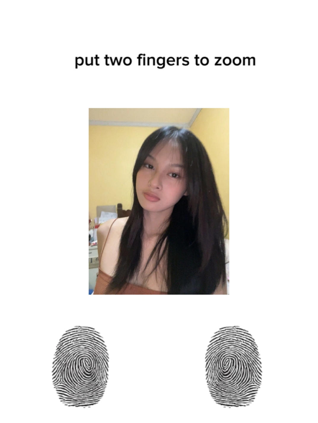 Legen Sie zwei Finger 