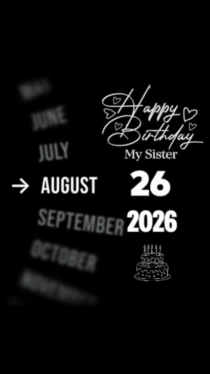 HBD SISTER 26 AUGUST