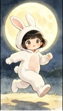 ウサギと満月