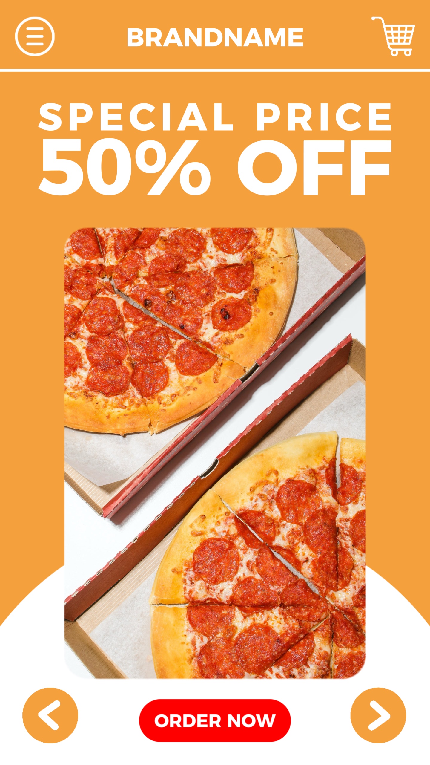 Tampilan Pizza Gaya UI