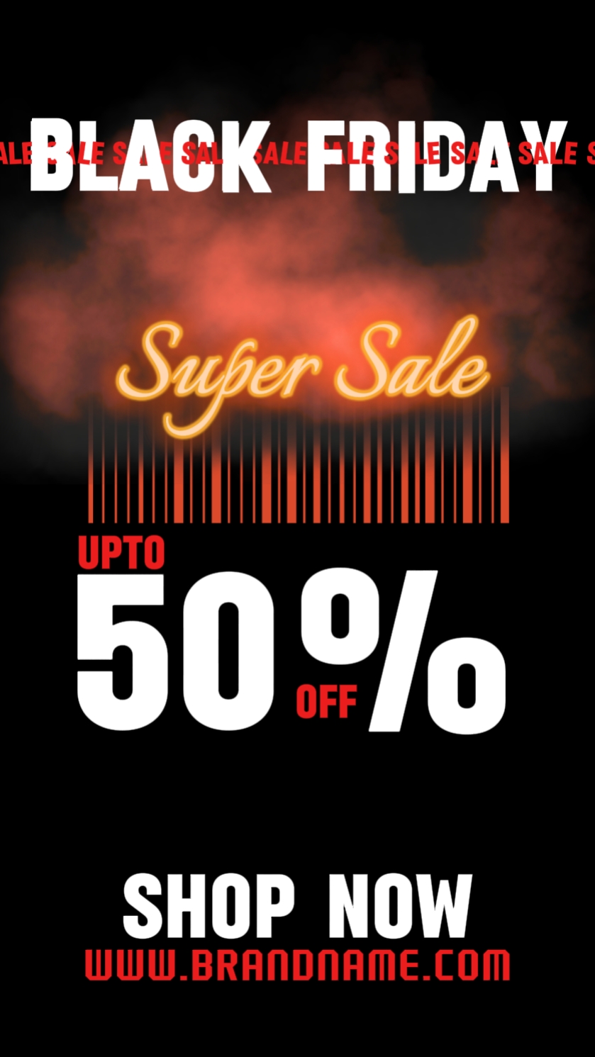 Iklan Promo Template Universal Black Friday Merah dan Hitam