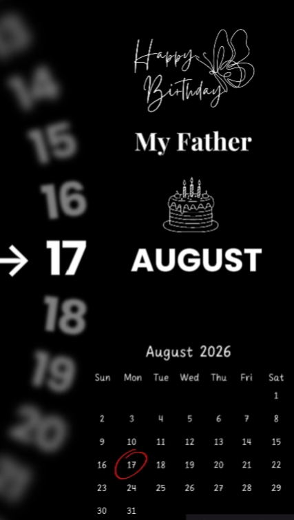 Hbd dad 17 august 