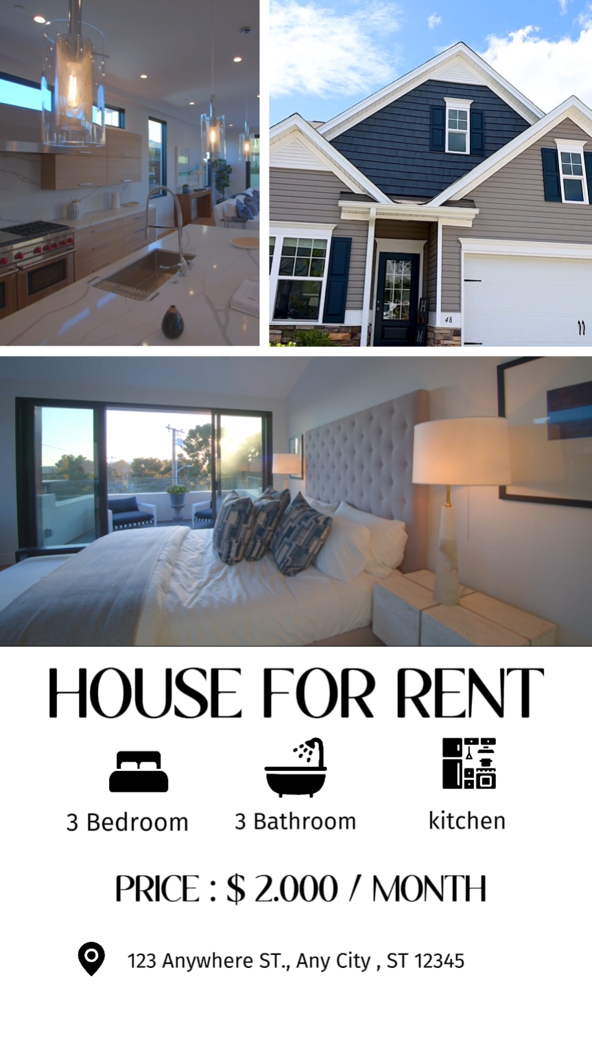 Real Estate Industry House Rental Display Minimalist Style
