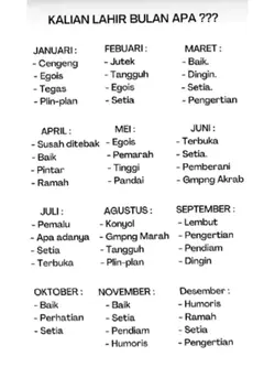 kalian lahir bulan a