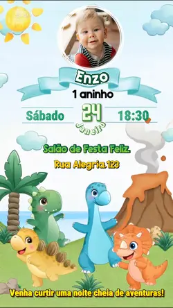 Convite Dinossauro 
