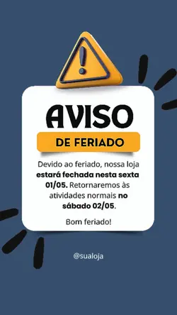 aviso de feriado 