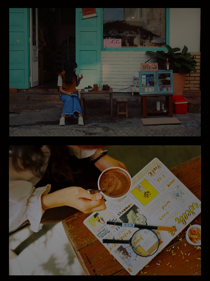 2 fotos de café