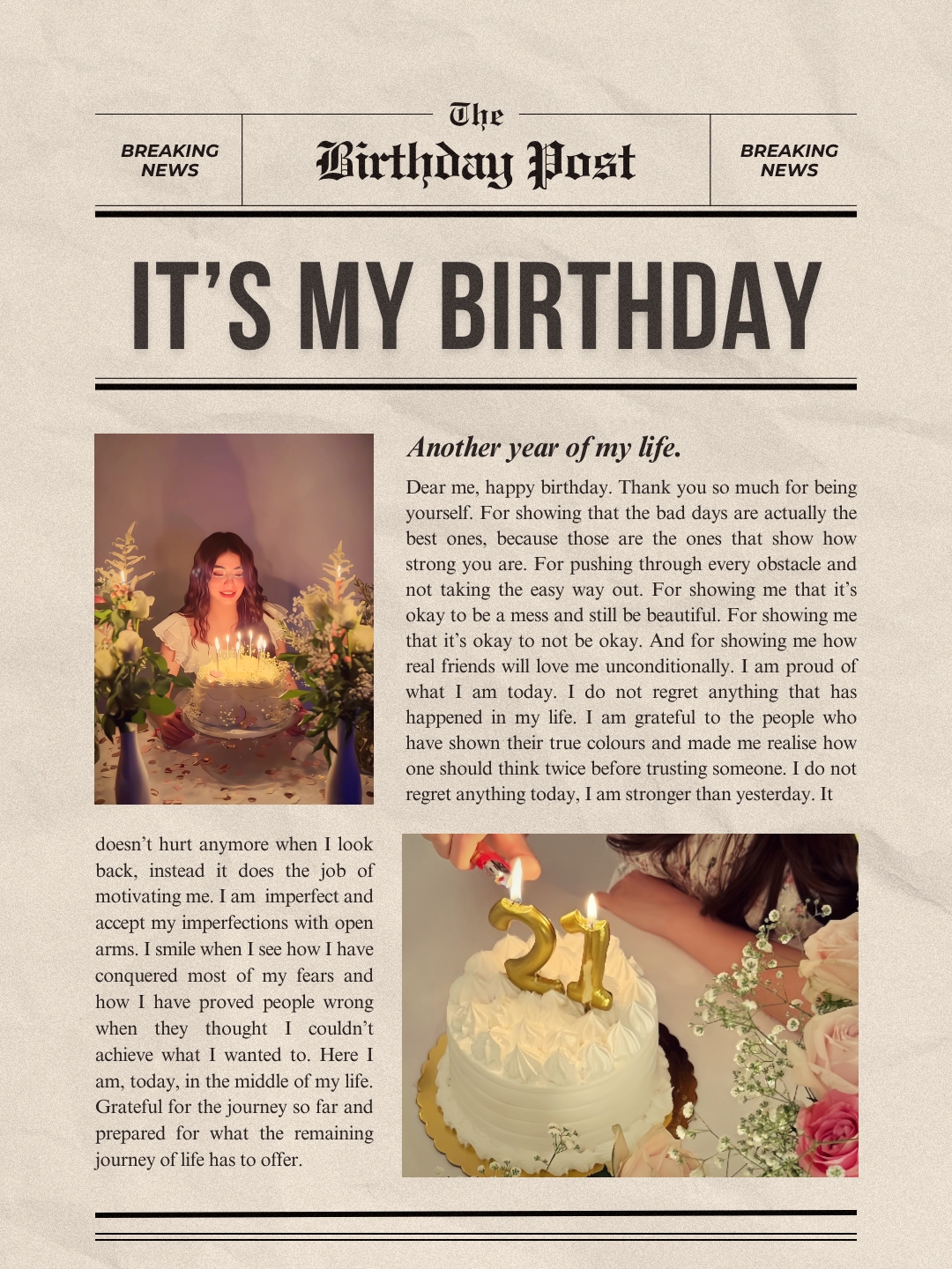 Jornal de aniversário